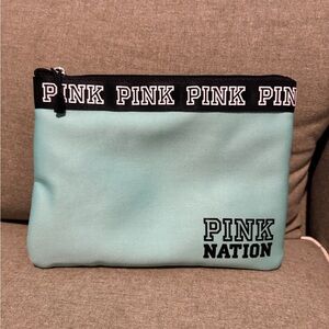 PINK Victoria's Secret Aqua Cosmetic Bag
